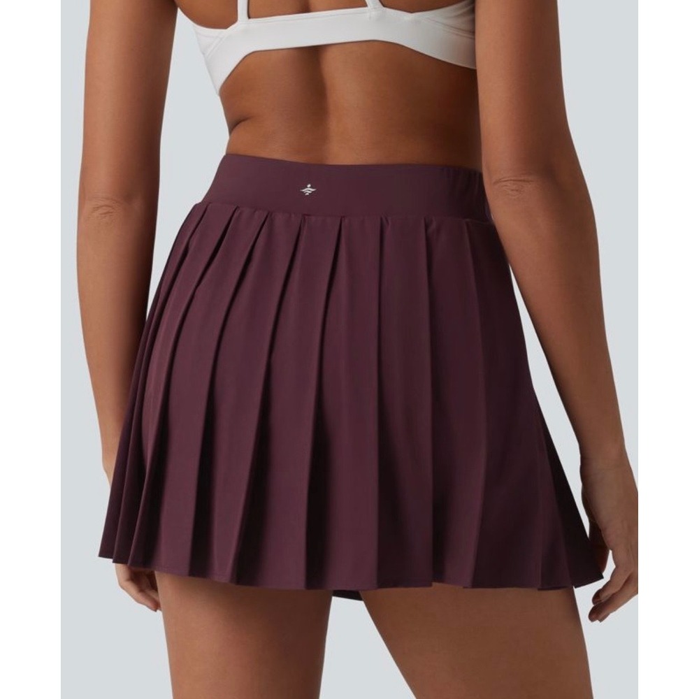Halara Pleated Buckle Cutout Active Skort Plum Purple Womens Size Medium Reg NEW - Picture 7 of 10